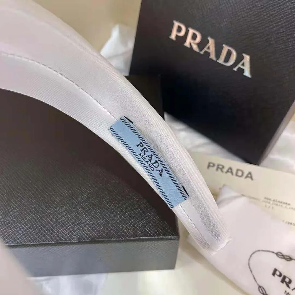 Prada Oversized Puffy Re-Nylon Headband for Women in White