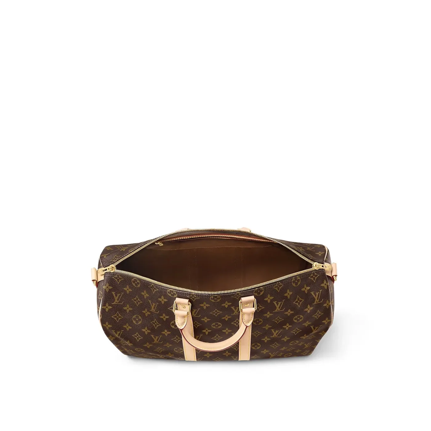 Louis Vuitton Keepall Bandouliere 45 Travel Bag in Brown Monogram Gold Hardware