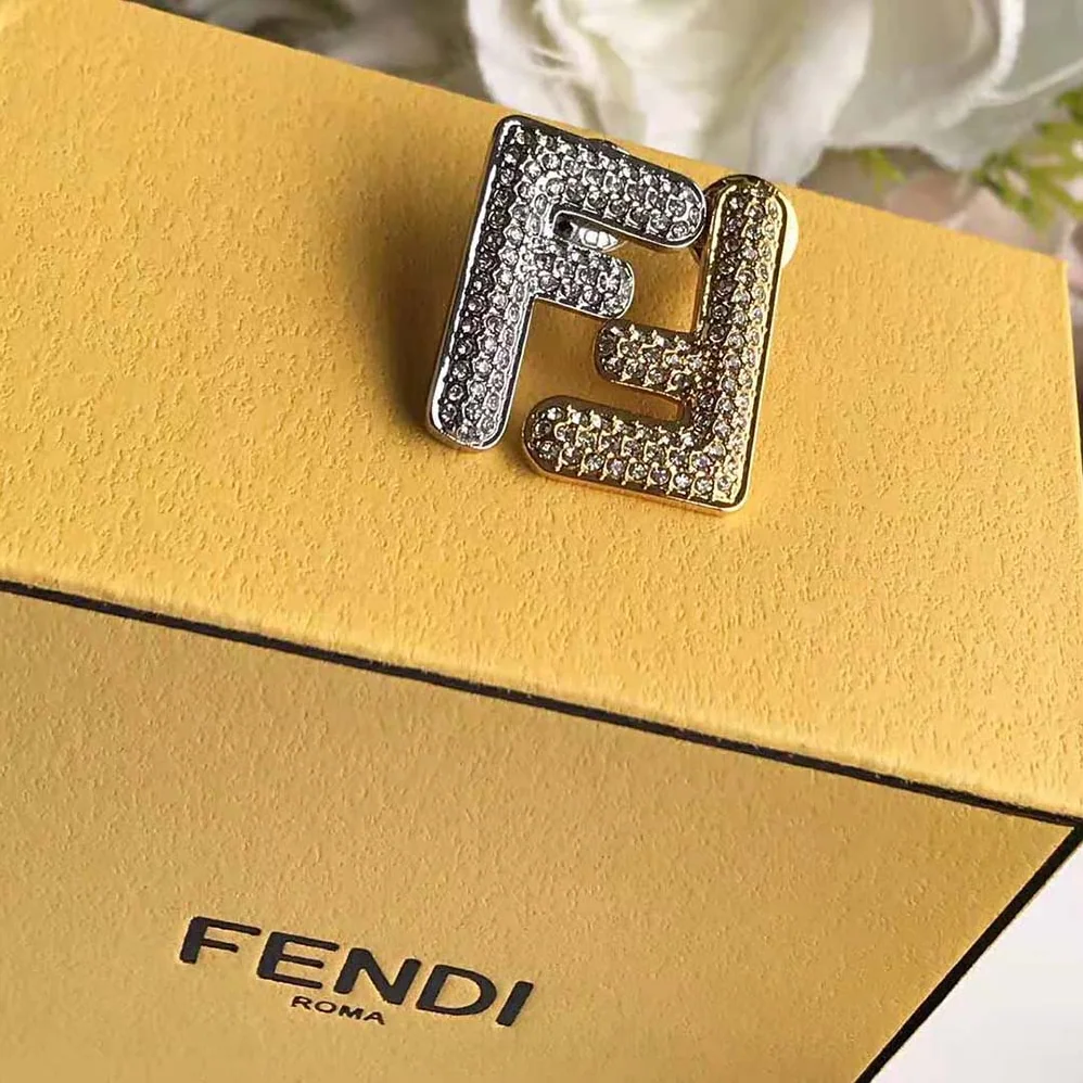 Fendi Small FF Earrings Gold for Women in Color Earrings