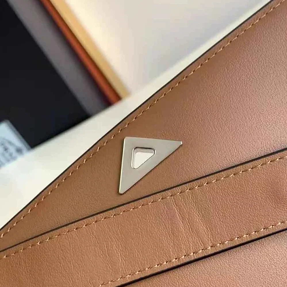 Prada Embleme Brushed-Leather Bag for Women in Brown
