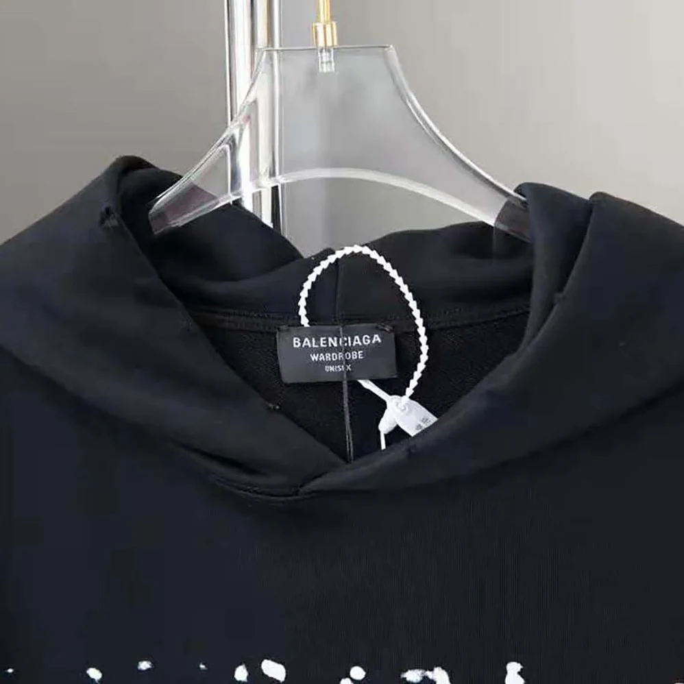 Balenciaga Hand-Drawn Balenciaga Hoodie Medium Fit in Black for Men