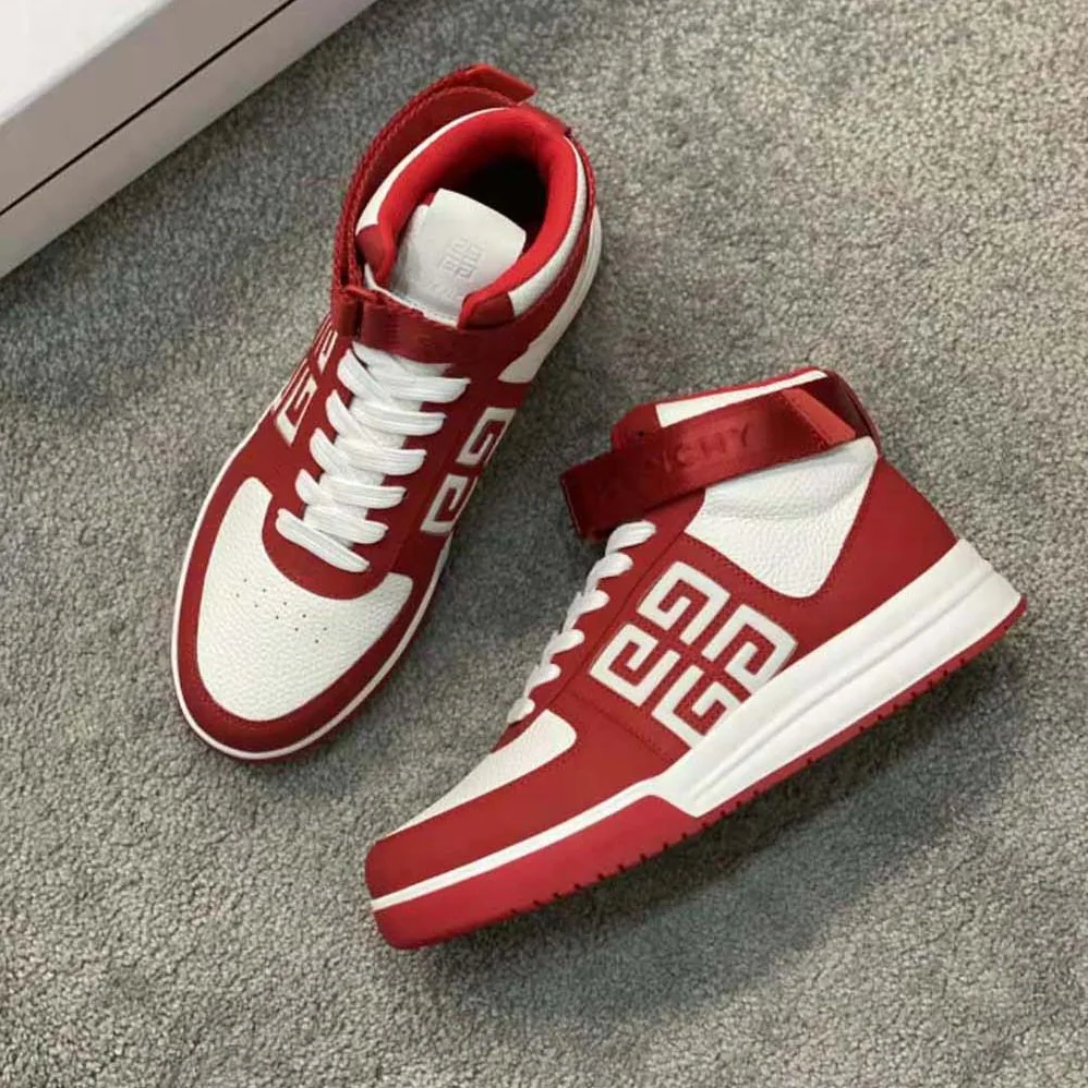 Givenchy G4 High Top Sneakers in Leather for Men in Red/White Givenchy G4 High Top Sneakers in Leather for Men in Red/White