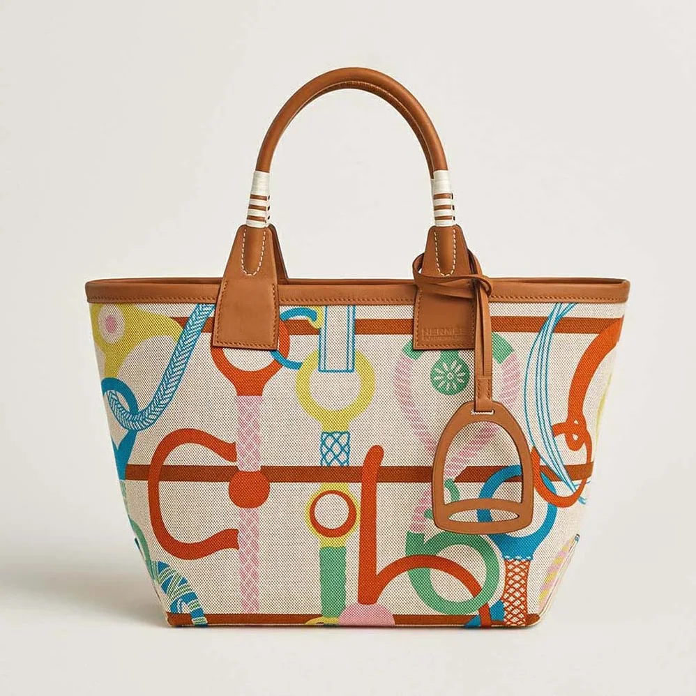 Hermes Steeple 25 Ecru Tote Bag for Unisex in Green