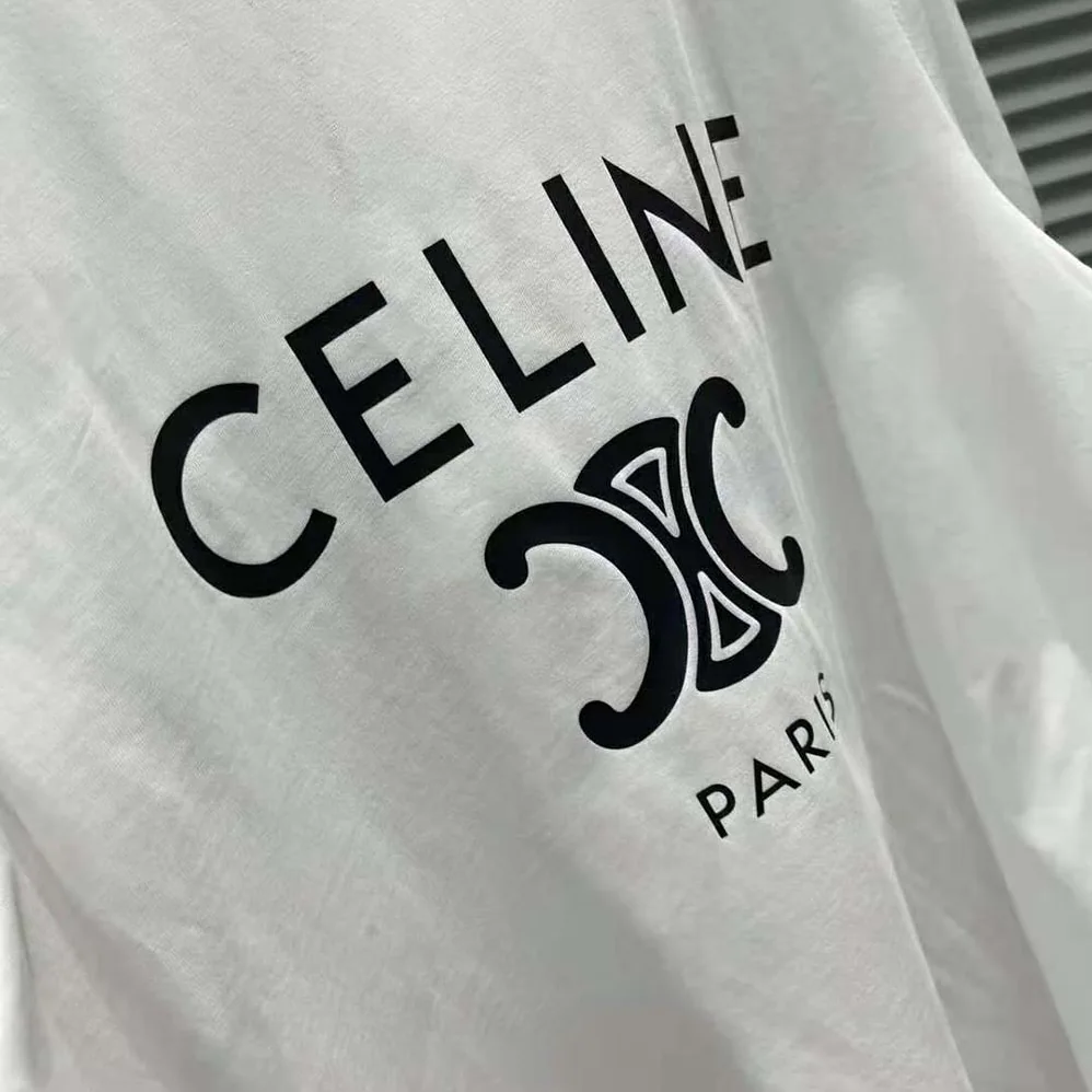 Celine T-shirt in Cotton Jersey for Women in White Celine T-shirt in Cotton Jersey for Women in White