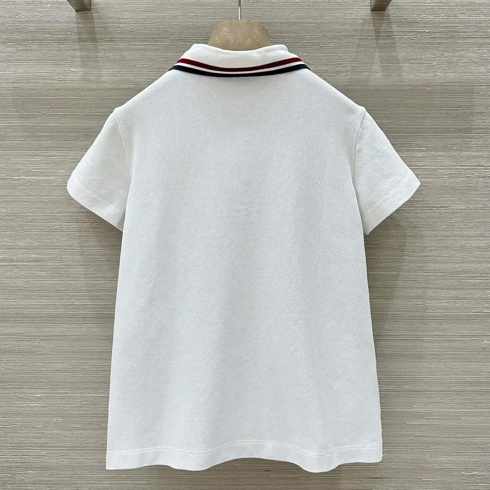 Dior Vibe Polo Shirt White Cotton-Blend Jersey with Three for Women in Tone Signature Dior Vibe Polo Shirt White Cotton-Blend Jersey with Three for Women in Tone Signature