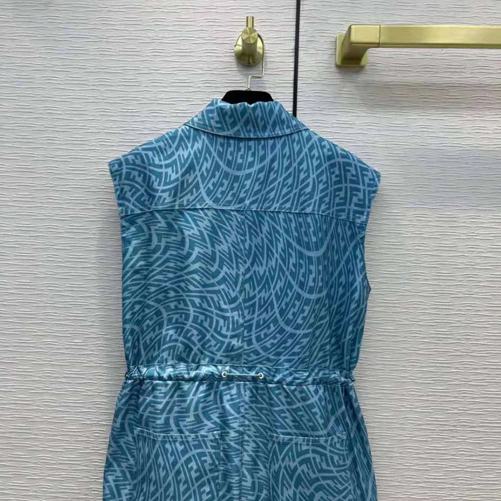 Fendi Jumpsuit Light Blue Denim Jumpsuit for Women