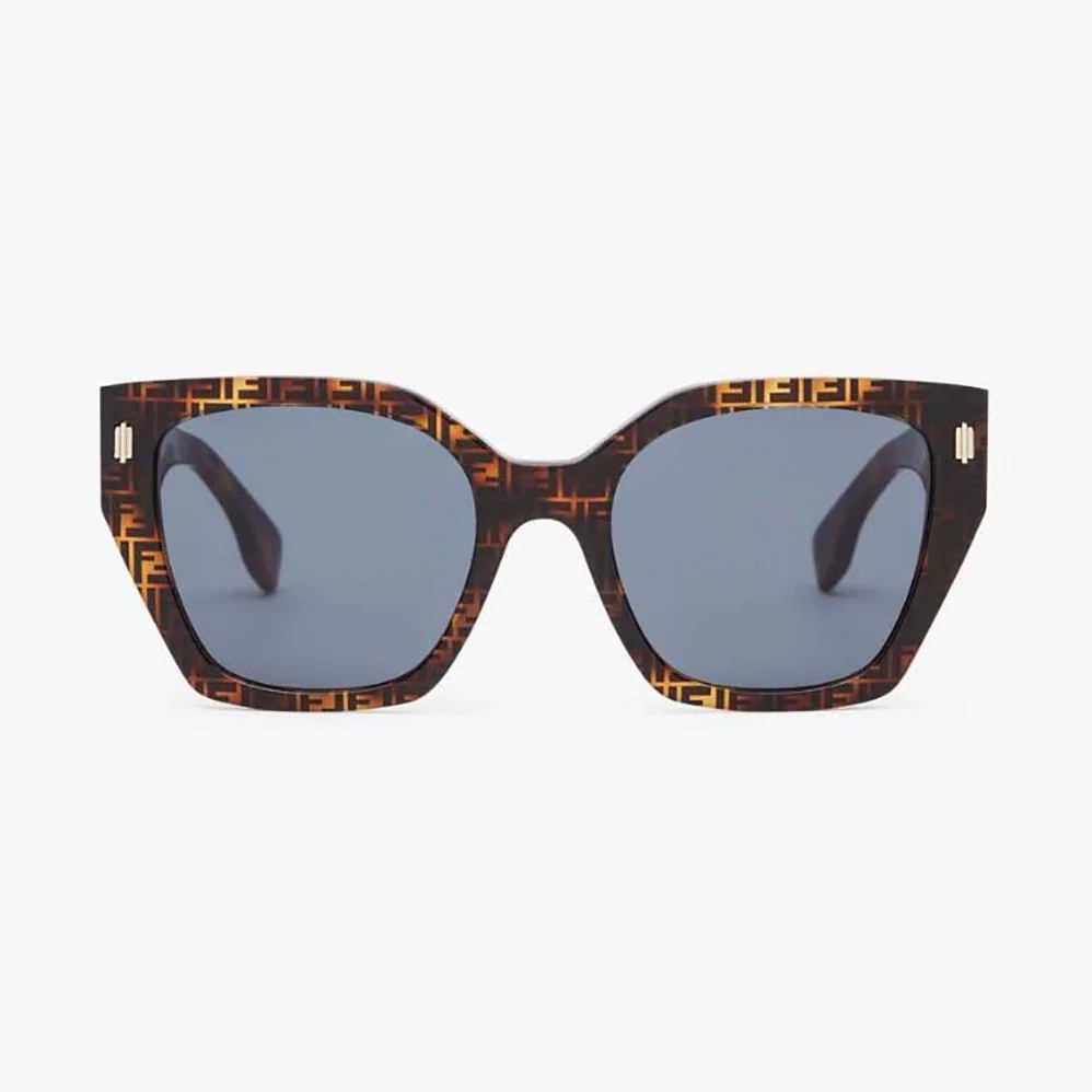 Fendi Fendi Bold Low Bridge Fit Havana Acetate Sunglasses for Unisex
