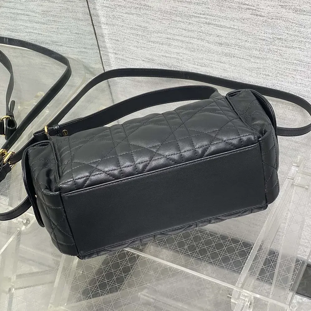 Dior Medium D-Dream Bag Black Macrocannage Lambskin for Women