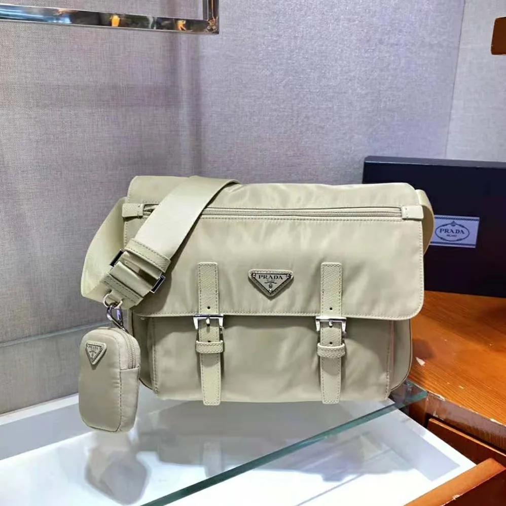 Prada Re-Nylon Shoulder Bag for Women in Beige Prada Re-Nylon Shoulder Bag for Women in Beige