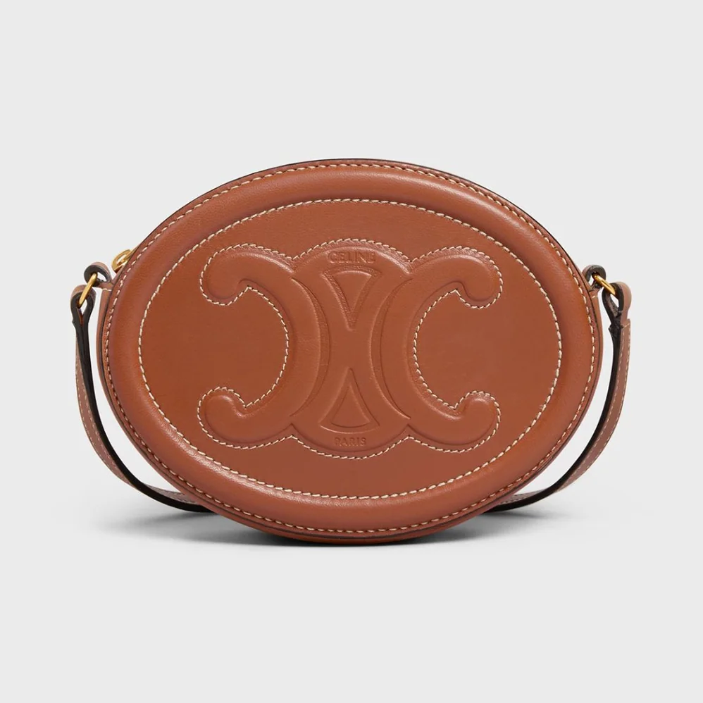 Celine Crossbody Oval Purse in Smooth Calfskin for Women in Brown