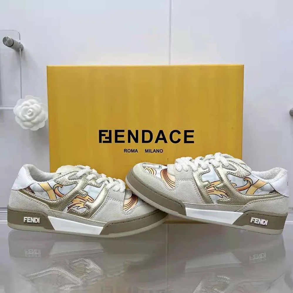 Fendi Match Fendace Beige Suede Low for Unisex in Tops Fendi Match Fendace Beige Suede Low for Unisex in Tops