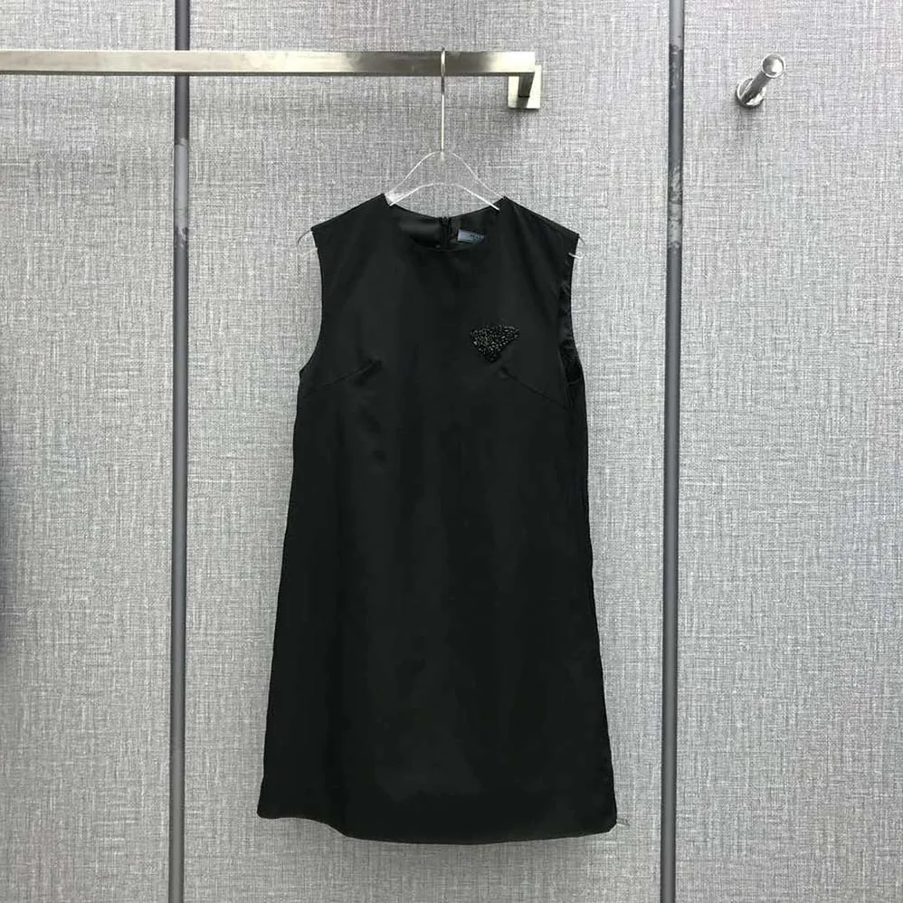 Prada Sleeveless Round-neck Re-Nylon Mini-Dress for Women in Black