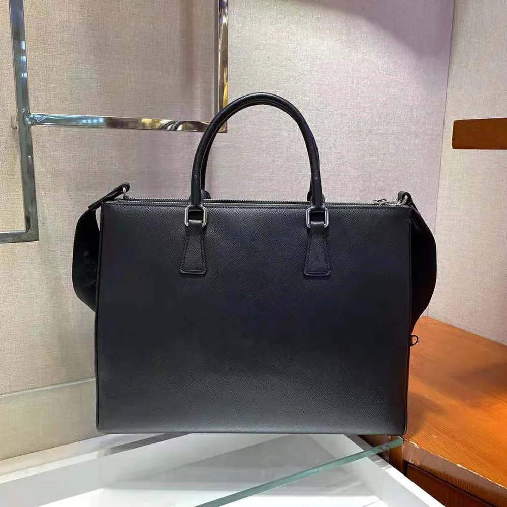 Prada Saffiano Leather Prada Galleria Bag for Men in Black