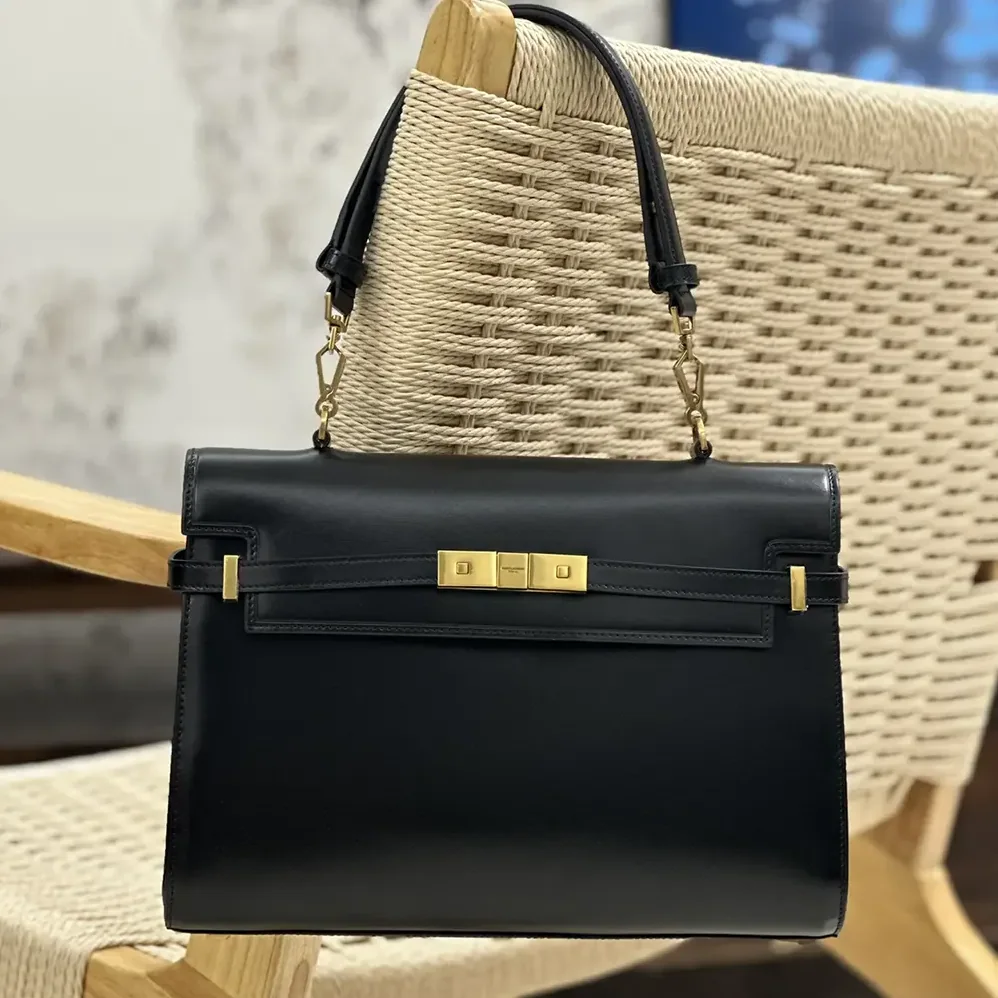 Saint Laurent YSL Manhattan Top-handle in Box Saint Laurent for Women in Black Saint Laurent YSL Manhattan Top-handle in Box Saint Laurent for Women in Black