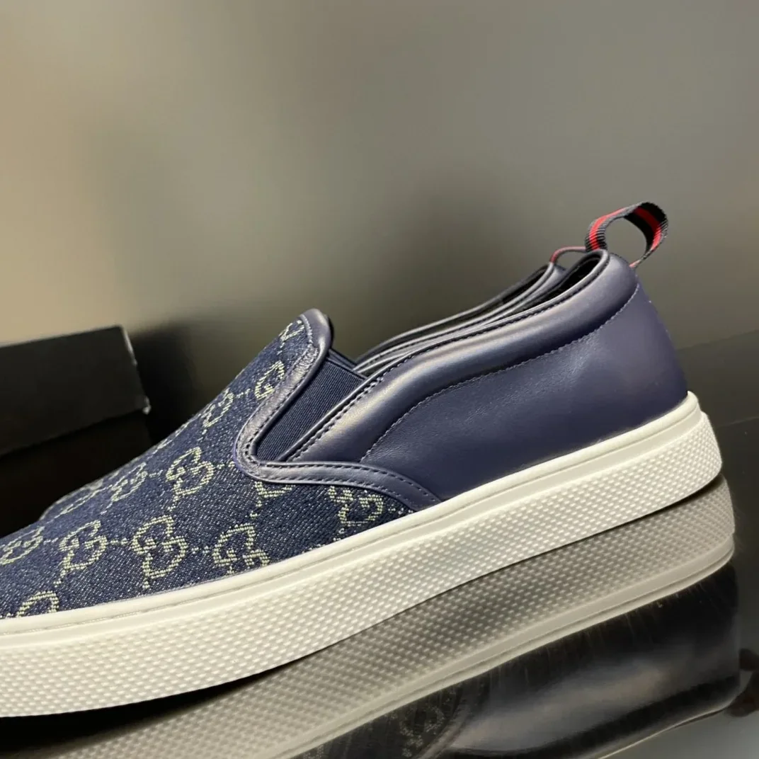 Gucci GG Supreme Slip for Men in on Sneaker Blue Gucci GG Supreme Slip for Men in on Sneaker Blue