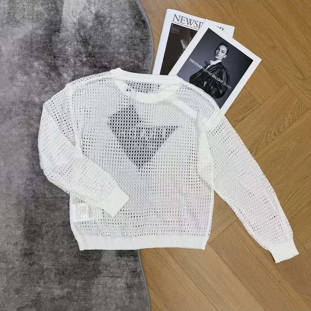 Prada Milano Open-knit Top for Women in White Prada Milano Open-knit Top for Women in White