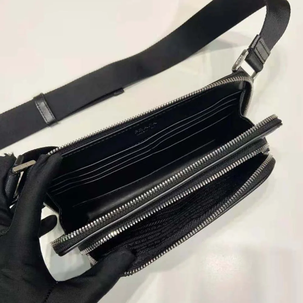 Prada Saffiano Leather Belt Bag for Men in Black Prada Saffiano Leather Belt Bag for Men in Black