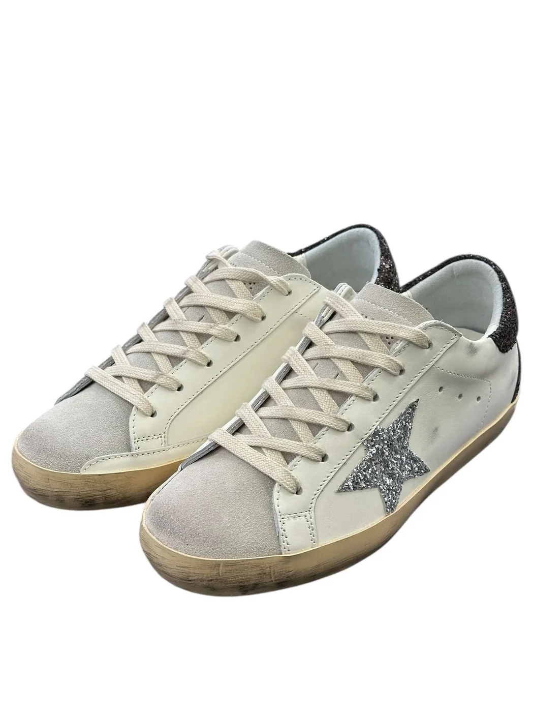 Super-Star with suede star and black heel tab
