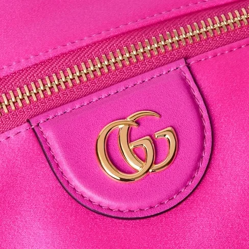 Gucci Vanity Medium Top Handle Bag in Fuchsia Gold Hardware