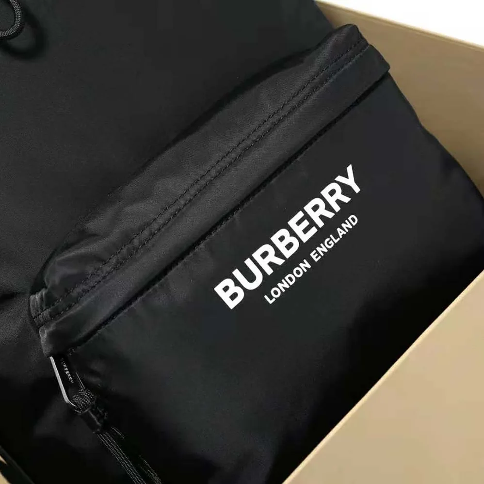 Burberry Logo Print ECONYL Backpack for Men in Black Burberry Logo Print ECONYL Backpack for Men in Black