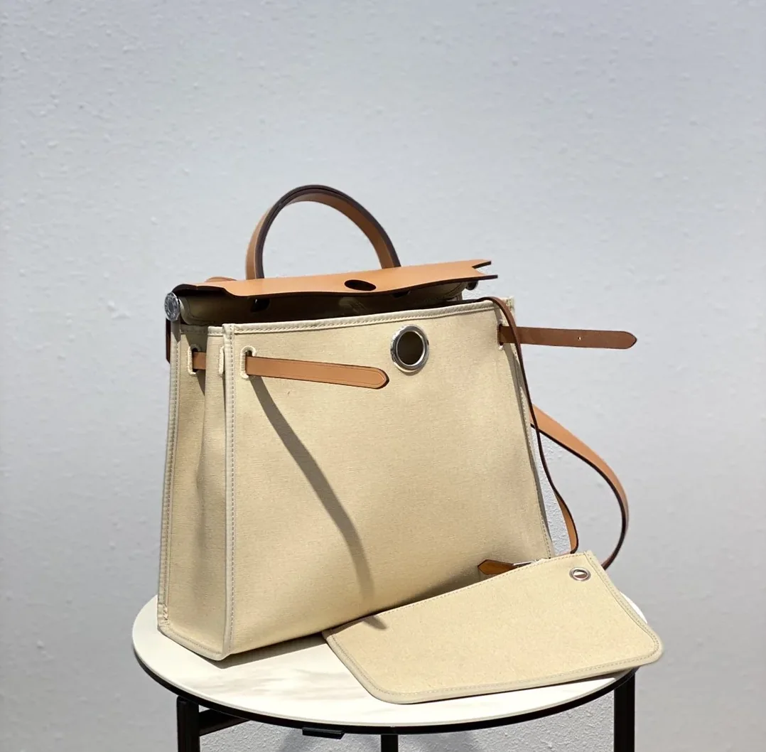 Hermes Herbag Zip Bag Cream, Silver Toned Hardware Bag Hermes Herbag Zip Bag Cream, Silver Toned Hardware Bag