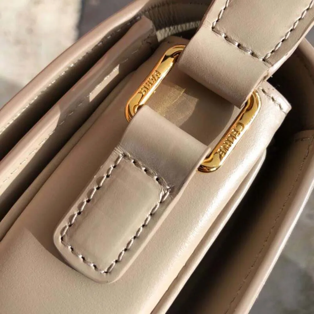 Celine Teen Triomphe Bag in Shiny Calfskin for Women in Sandy