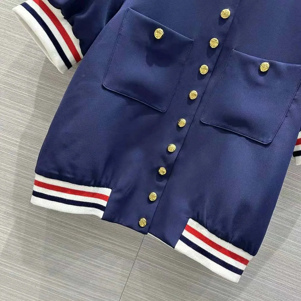 Celine Cardigan Jacket in Cotton Gabardine for Women in Navy