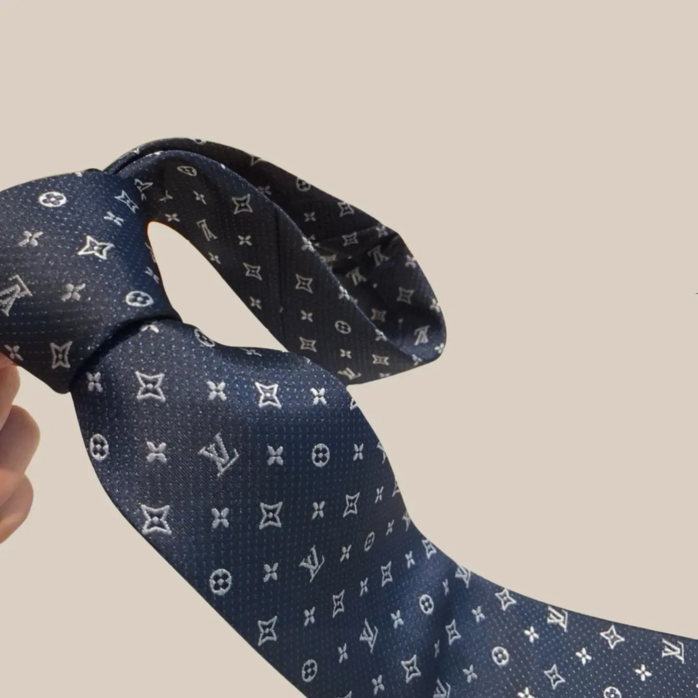 Louis Vuitton Monogram Silk Tie Deep Blue Louis Vuitton Monogram Silk Tie Deep Blue