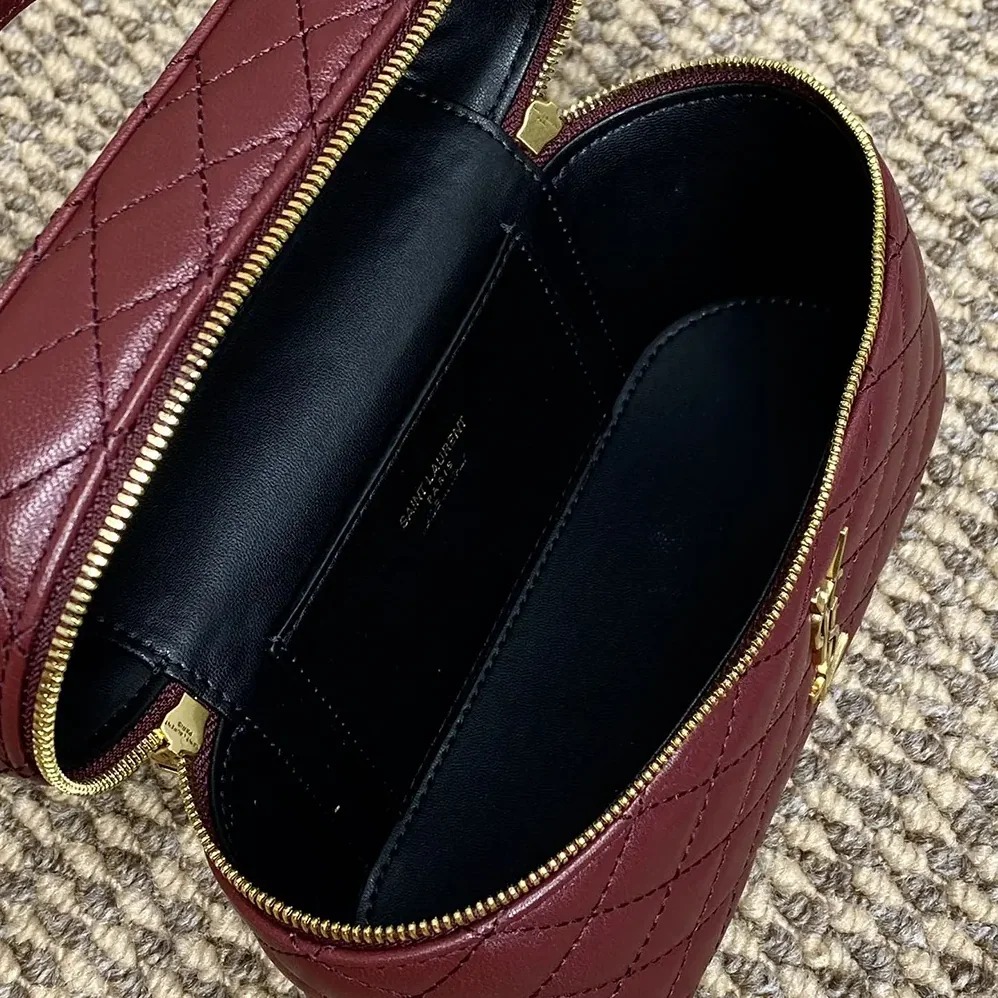 Saint Laurent YSL Gaby Vanity Bag In Lambskin for Women in Maroon