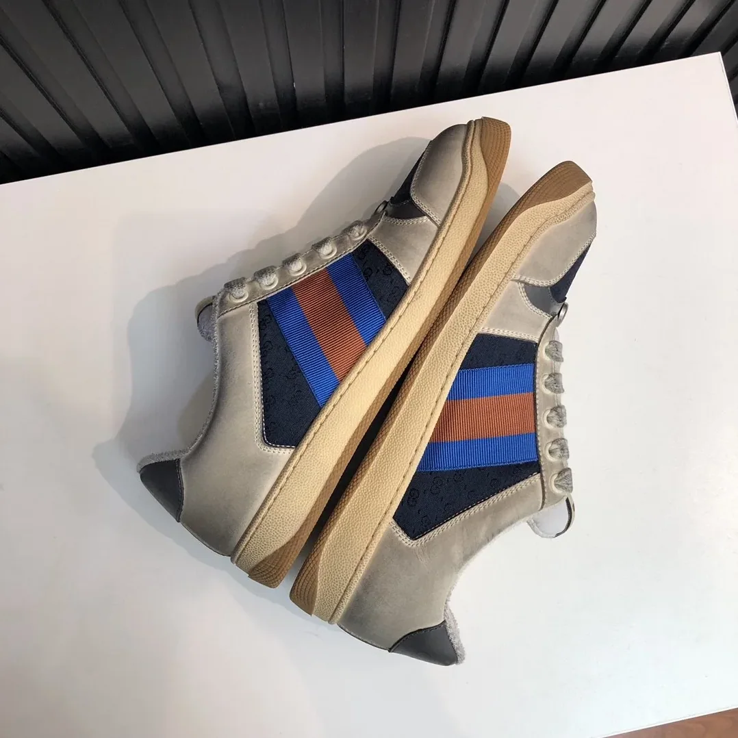 Gucci GG Screener Distressed White Blue for Women