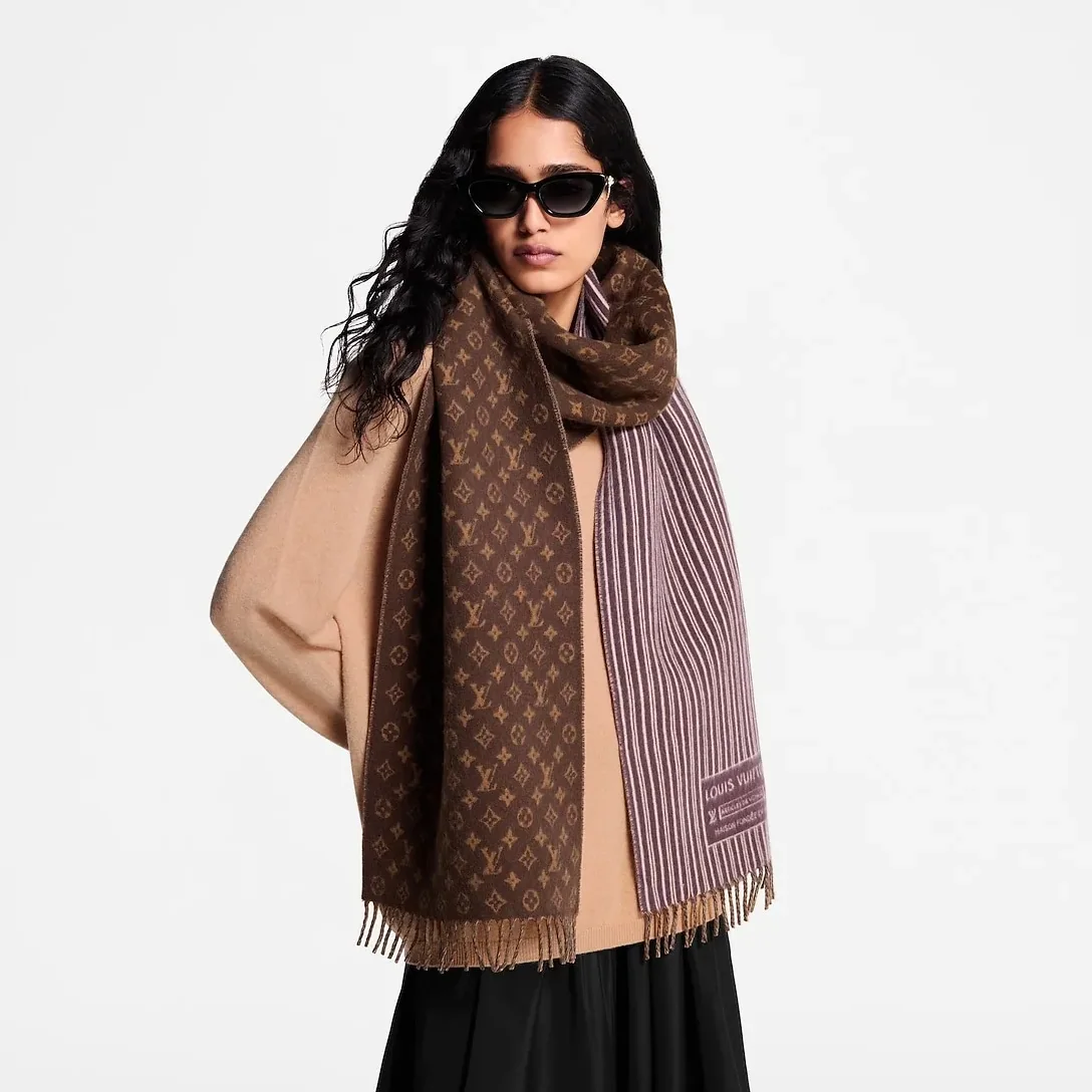 Louis Vuitton My Neverfull Scarf Brown in Burgundy /