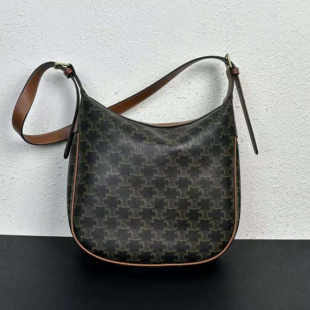 Celine Heloise Bag in Triomphe Canvas and Calfskin for Women