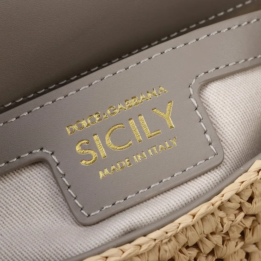 Dolce Gabbana D&G Mini Sicily Handbag in Crochet Raffia for Women