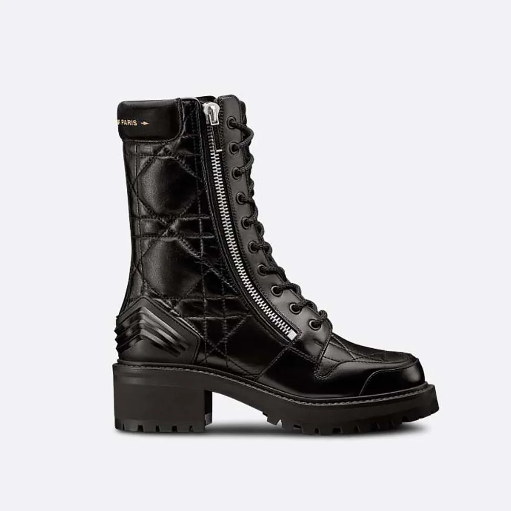 Dior D-Leader Ankle Boot Black Quilted Cannage Calfskin for Women