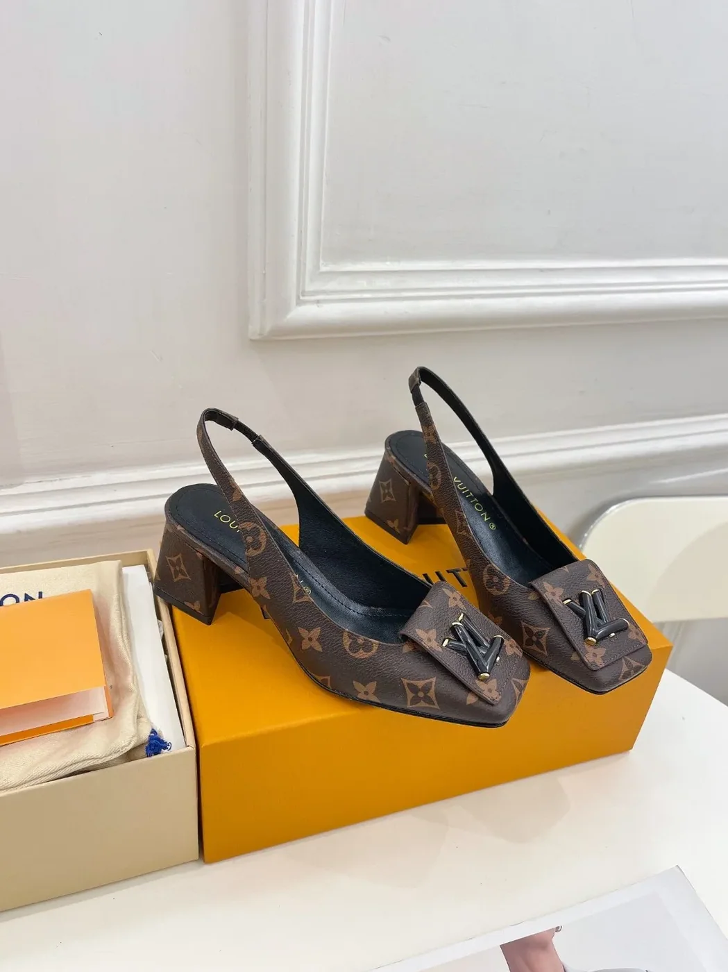 Louis Vuitton Sparkle Slingback Pump Brown Louis Vuitton Sparkle Slingback Pump Brown