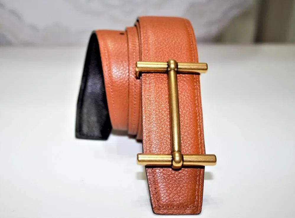 New Reversible Buckle Belt Brown&Black