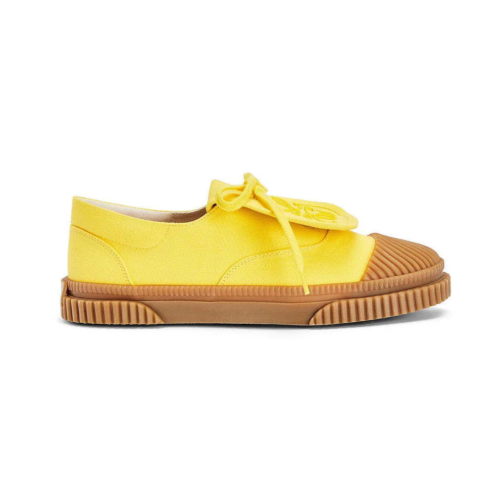 Loewe Anagram Flap Sneaker in Canvas for Women in Yellow Loewe Anagram Flap Sneaker in Canvas for Women in Yellow