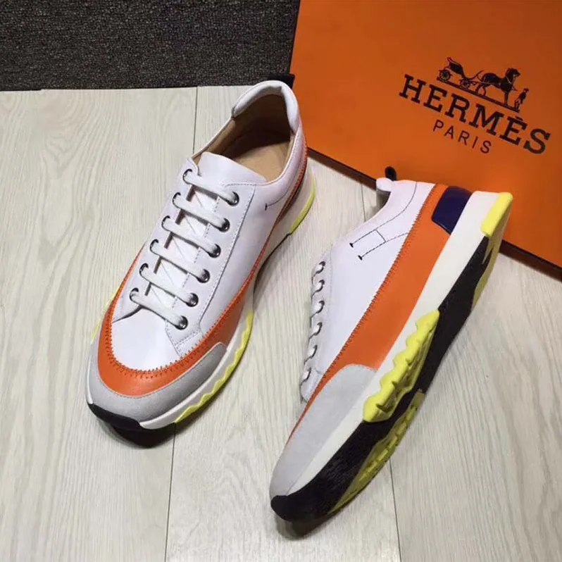 Hermes Rapid sneaker Shoes White Sole for Men in Orange