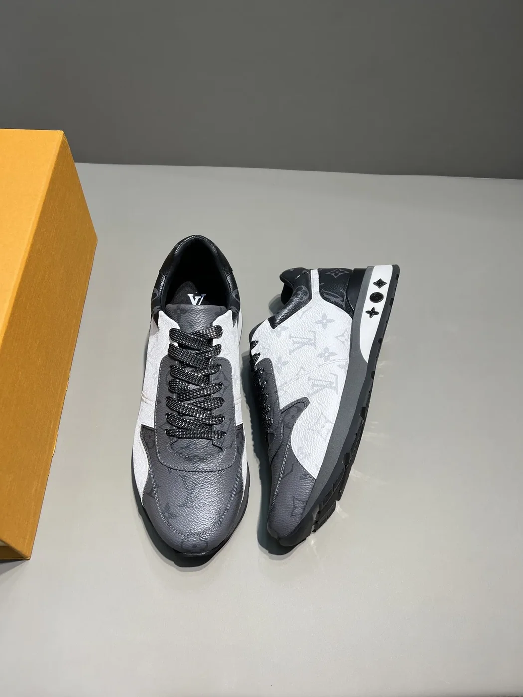 Louis Vuitton Run Away Sneaker Monogram Canvas Black in White/Grey Louis Vuitton Run Away Sneaker Monogram Canvas Black in White/Grey