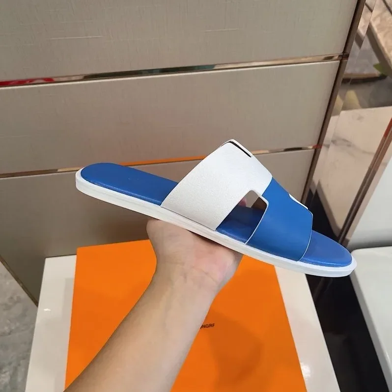 Hermes Izmir Sandal White in Blue Hermes Izmir Sandal White in Blue