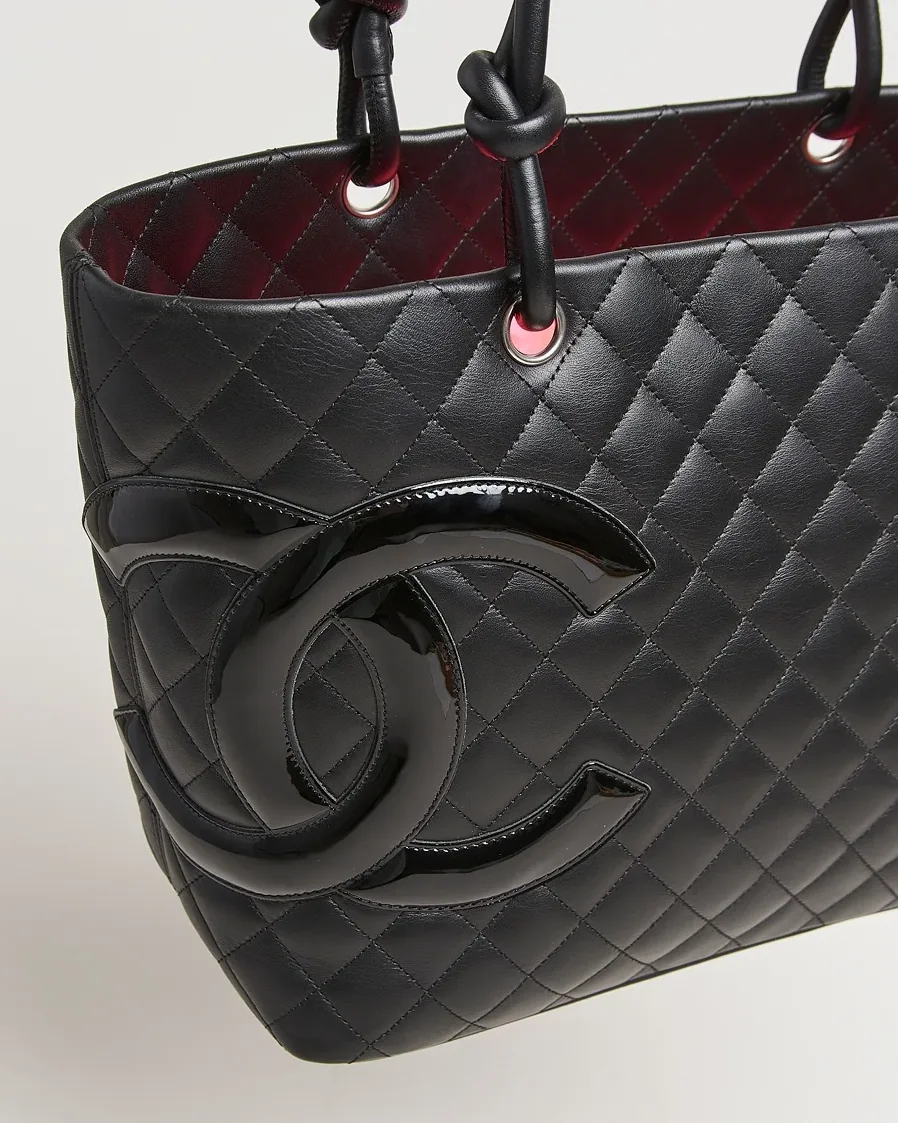 Chanel Cambon Ligne Large Tote Bag in Black Silver Hardware Chanel Cambon Ligne Large Tote Bag in Black Silver Hardware