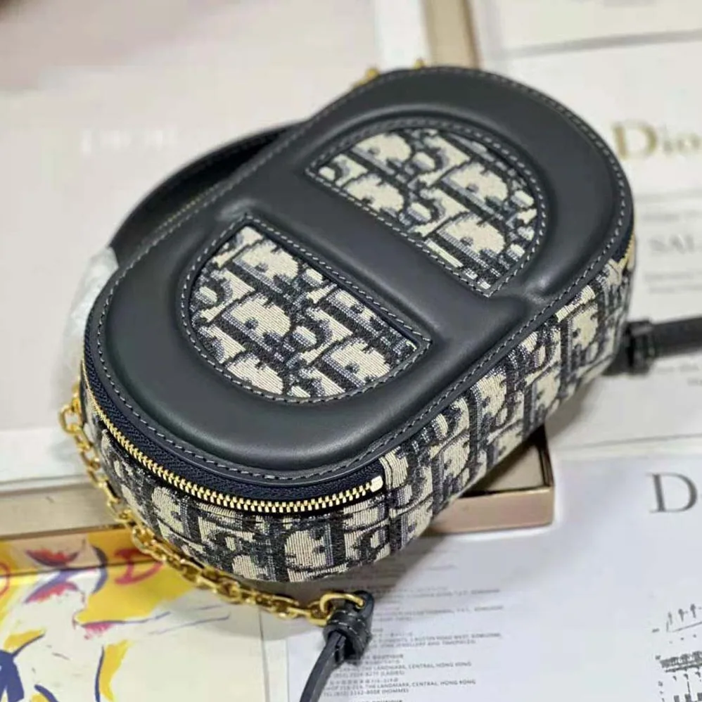 Dior CD Signature Oval Camera Bag Blue Dior Oblique Jacquard for Women Dior CD Signature Oval Camera Bag Blue Dior Oblique Jacquard for Women