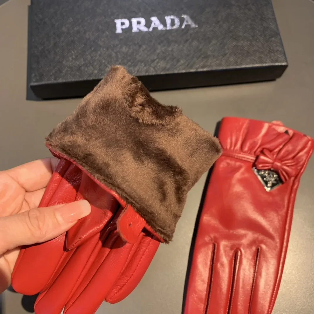 Prada Nappa Gloves In Red Prada Nappa Gloves In Red