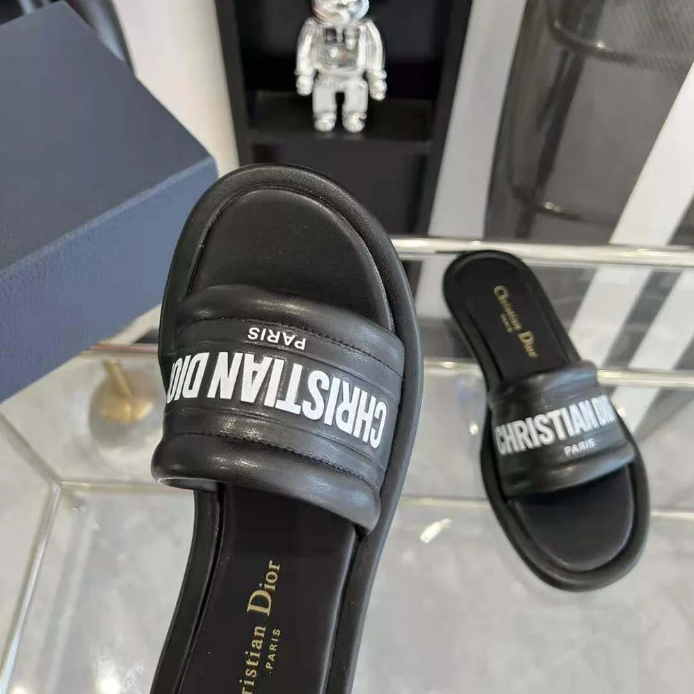 Dior Every-D Slide Black Embossed Lambskin for Women Dior Every-D Slide Black Embossed Lambskin for Women
