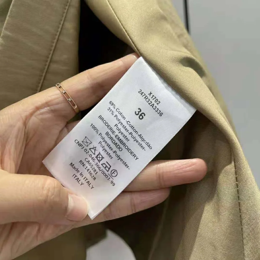 Dior Mid-Length Belted Pleated Dress Beige Technical Cotton Gabardine for Women