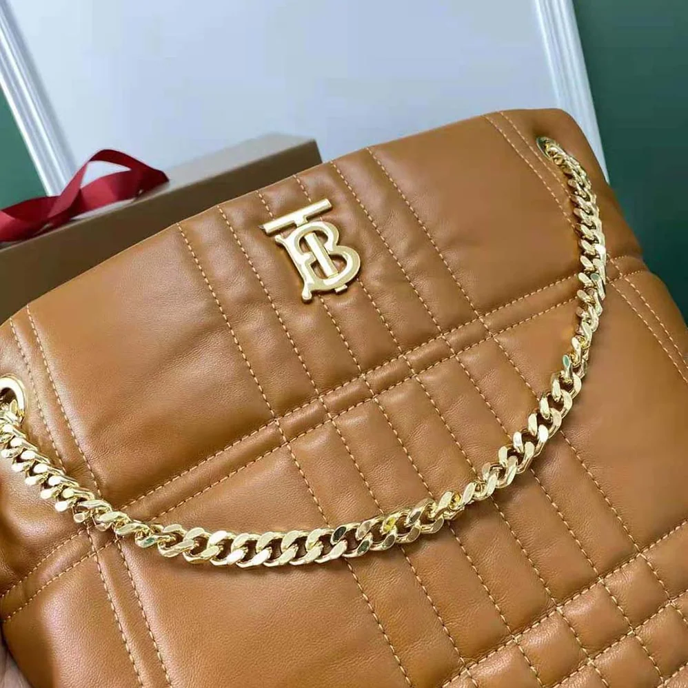 Burberry Medium Quilted Lambskin Lola Bucket Bag for Women in Brown Burberry Medium Quilted Lambskin Lola Bucket Bag for Women in Brown