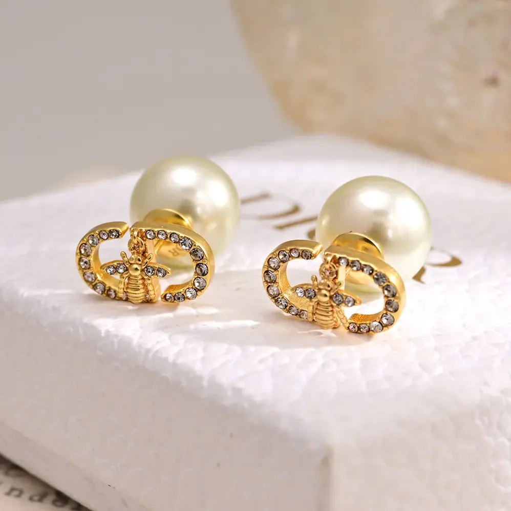 Dior Tribales Earrings Gold-Finish Metal with White Resin Pearls for Women Dior Tribales Earrings Gold-Finish Metal with White Resin Pearls for Women