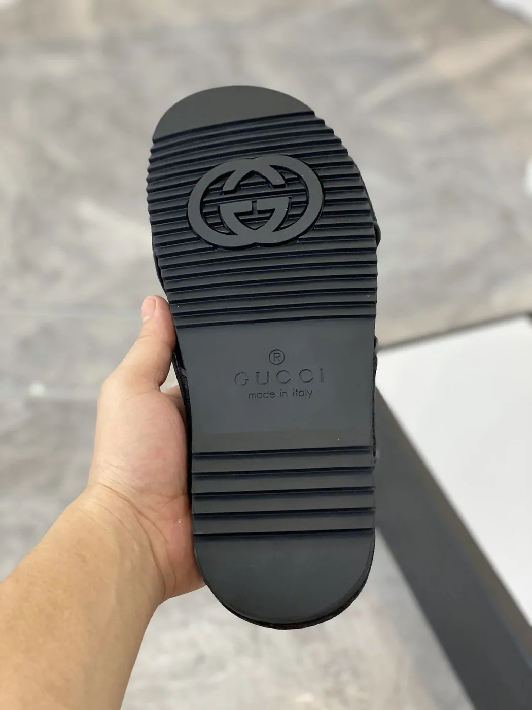 Gucci GG Crisscross Slide Sandals Black for Men