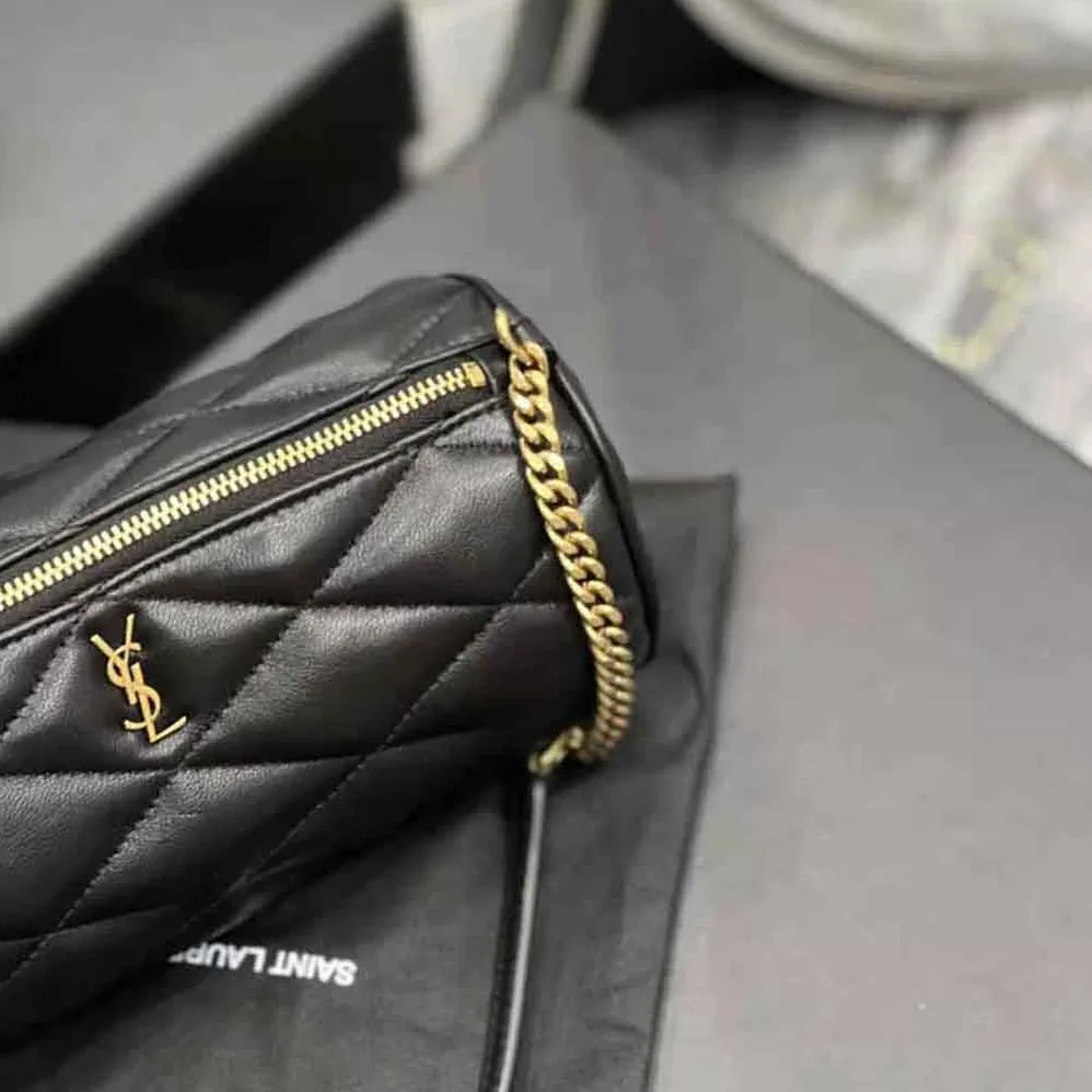 Saint Laurent YSL Sade Mini Tube Bag in Quilted Lambskin for Women in Black