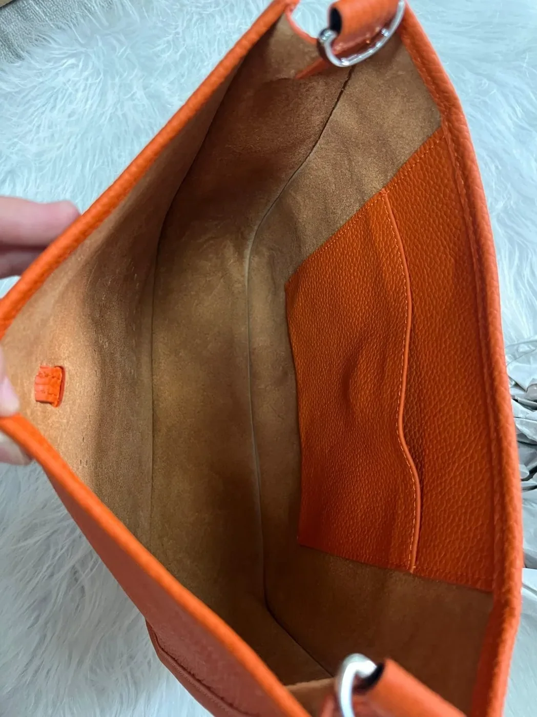 Hermes Evelyne III 29 Bag Orange With Silver in Toned Hardware